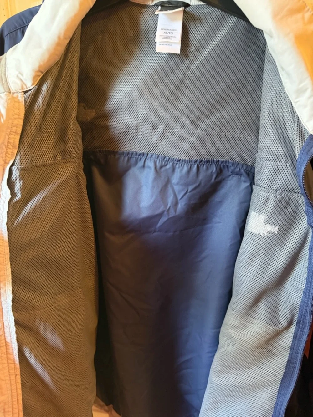 The North Face HyVent Jacket Mens XL Blue Hooded Windbreaker Nylon EUC